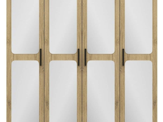 Ντουλάπα Τετράφυλλη Kale 506MNR2436 180x52x190cm Walnut-White Τετράφυλλη
