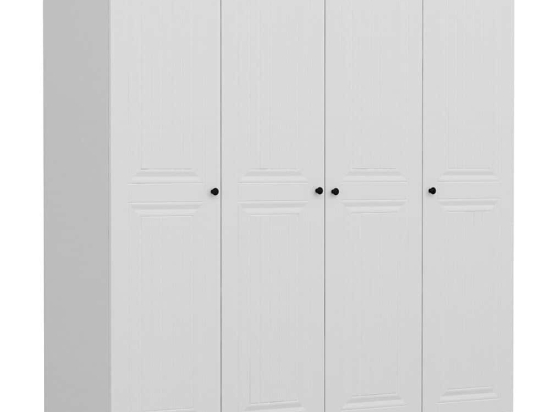 Ντουλάπα Τετράφυλλη Kale Mebran 506MNR2455 180x52x210cm White Τετράφυλλη