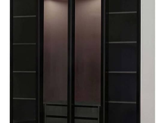 Ντουλάπα Τετράφυλλη Kale 506MNR2477 180x52x210cm White-Black Τετράφυλλη