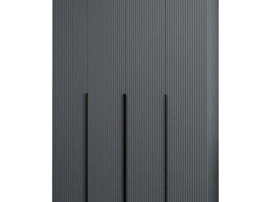 Ντουλάπα Τετράφυλλη Kale Plus 506MNR2491 180x52x210cm Anthracite-Black Τετράφυλλη