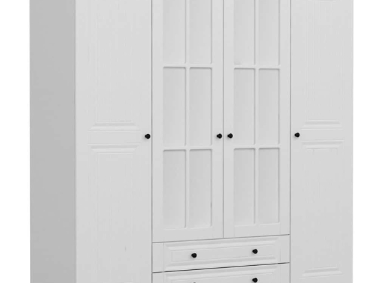 Ντουλάπα Τετράφυλλη Kale 506MNR2558 180x52x190cm White Τετράφυλλη