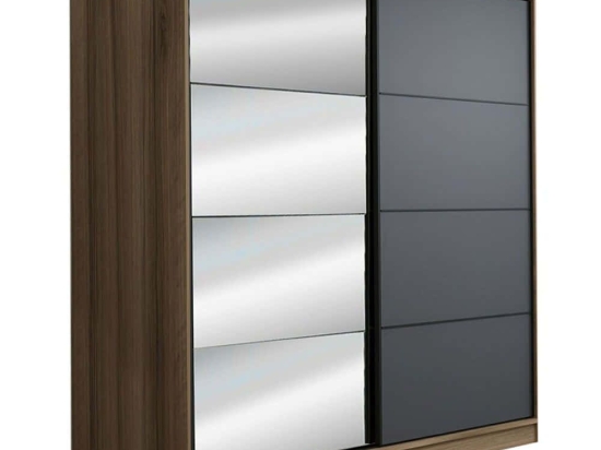 Ντουλάπα Δίφυλλη Kale 506MNR2644 220x60x210cm Dark Oak-Anthracite Δίφυλλη