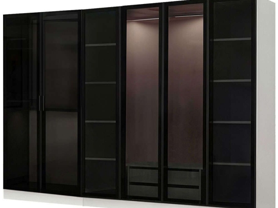 Ντουλάπα Εξάφυλλη Kale 506MNR2733 270x52x210cm White-Black Εξάφυλλη