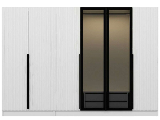Ντουλάπα Εξάφυλλη Kale Plus 506MNR2855 270x52x210cm White-Black Εξάφυλλη