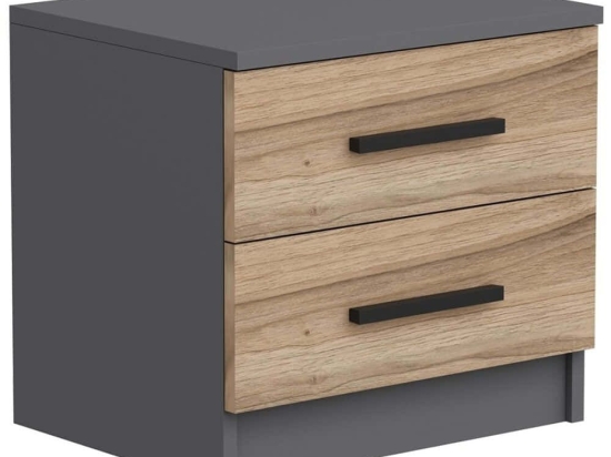 Κομοδίνο Kale 506MNR1509 50x40x47cm Walnut-Anthracite