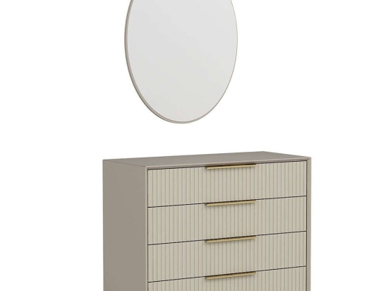 Τουαλέτα Με Καθρέπτη Kale Luxe (Σετ 2Τμχ) 506MNR1517 100x45x85cm Stone-Gold