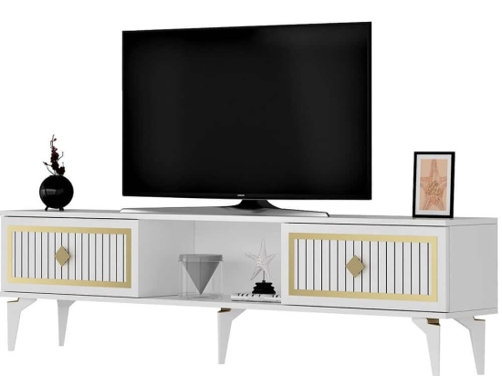 Έπιπλο Τηλεόρασης Nil 475OLV2639 150x29,6x44,6cm White-Gold