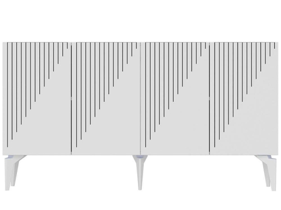 Μπουφές Draw 475OLV1747 150x40x79cm White Μοριοσανίδα, Μελαμίνη
