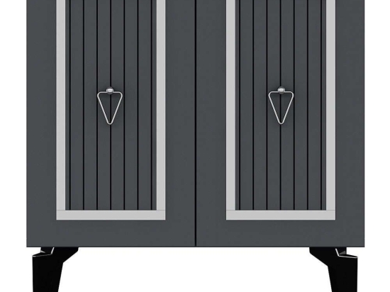 Μπουφές Capri 475OLV1759 75x40x79cm Anthracite-Silver Μοριοσανίδα, Μελαμίνη