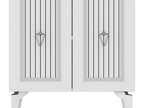 Μπουφές Capri 475OLV1761 75x40x79cm White-Silver Μοριοσανίδα, Μελαμίνη