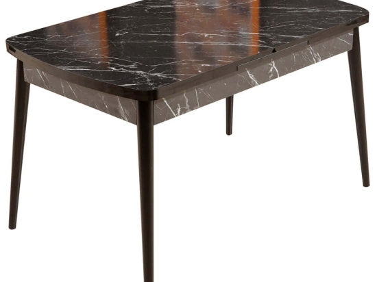 Τραπέζι Επεκτεινόμενο Bendir 107BCK1134 132/170x76,5x79cm Marble Effect Black Μοριοσανίδα,Ξύλο