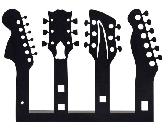 Διακοσμητικό Επιτραπέζιο Guitar 901LMN1103 22x17cm Black Aberto Design Μέταλλο
