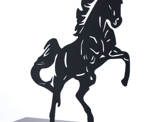 Διακοσμητικό Επιτραπέζιο Horse 901LMN1115 20x20cm Black Aberto Design Μέταλλο