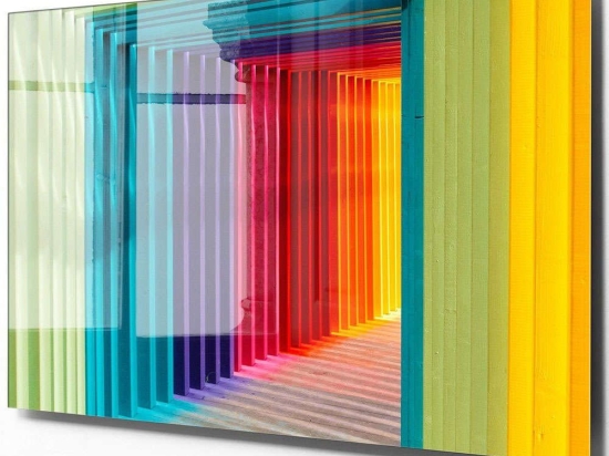 Πίνακας Γυάλινος 123BZM1791 45x30cm Multi Wallity Οριζόντιοι Γυαλί