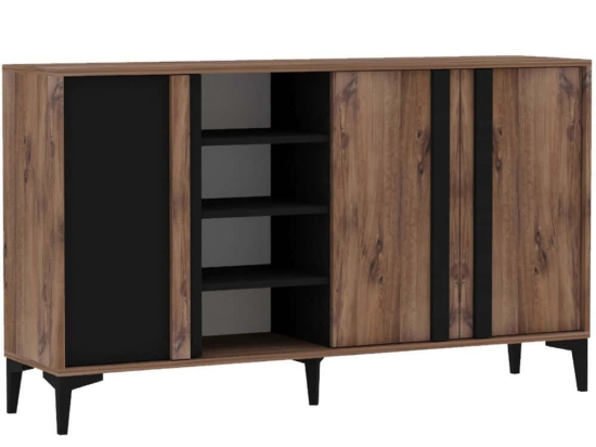 Μπουφές Dora 835PUQ6216 160x40x90cm Pine-Anthracite Particle Board, Melamine
