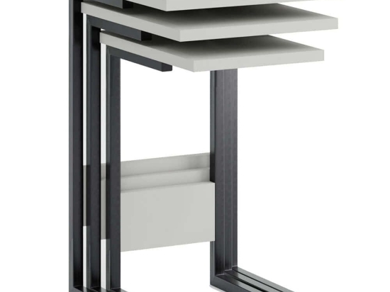 Ζιγκόν (Σετ 3Τμχ) 115DLY1105 23x36x45/29x40x50/35x44x55cm White-Black