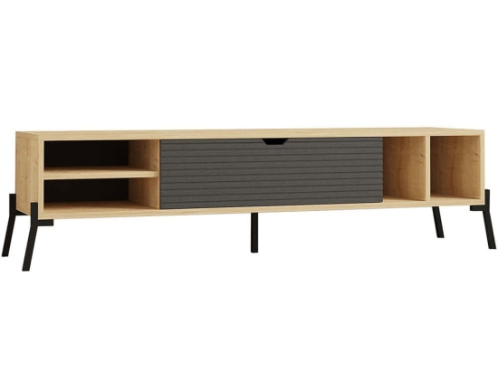 Έπιπλο Τηλεόρασης Ponza 835PUQ3081 160x40x36cm Oak-Anthracite
