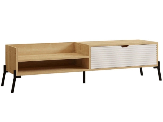 Έπιπλο Τηλεόρασης Trezza 835PUQ3084 160x40x36cm Oak-White