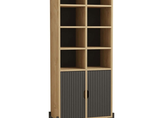 Βιβλιοθήκη Lido 835PUQ5302 58,6x30x160cm Oak-Anthracite