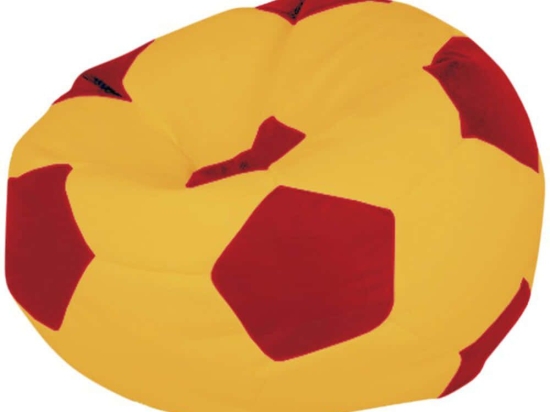 Πουφ Παιδικό Αδιάβροχο Football 248FRN1137 70x70x45cm Yellow-Red
