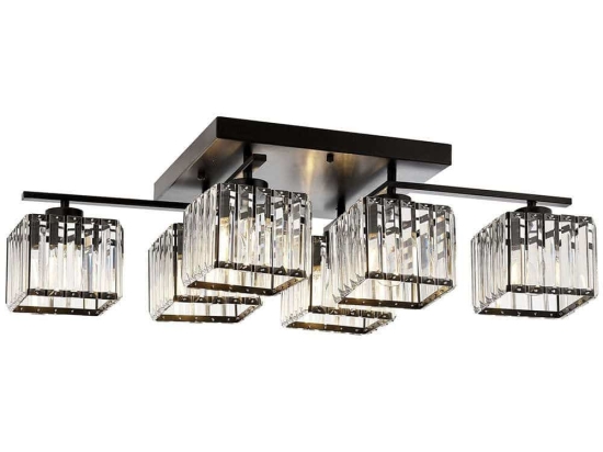 Φωτιστικό Οροφής - Πλαφονιέρα 301AUR1199 80x40x22cm 6xE27 40W Black-Bronze Opviq