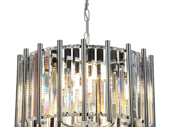 Φωτιστικό Οροφής 301AUR1215 Φ45x57cm 6xE14 40W Chrome Opviq