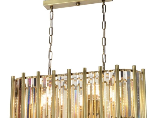 Φωτιστικό Οροφής 301AUR1216 65x22x75cm 6xE14 40W Gold Opviq