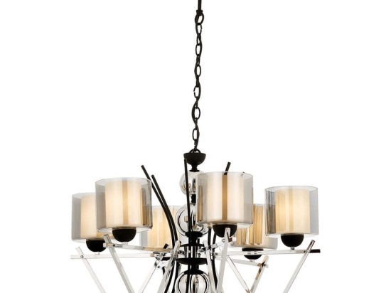 Φωτιστικό Οροφής 301AUR1230 Φ66x95cm 6xE27 40W Chrome Opviq