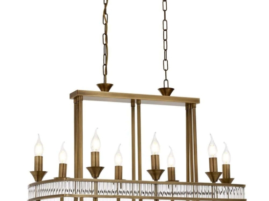 Φωτιστικό Οροφής 301AUR1330 80x40x100cm 8xE14 40W Gold Opviq