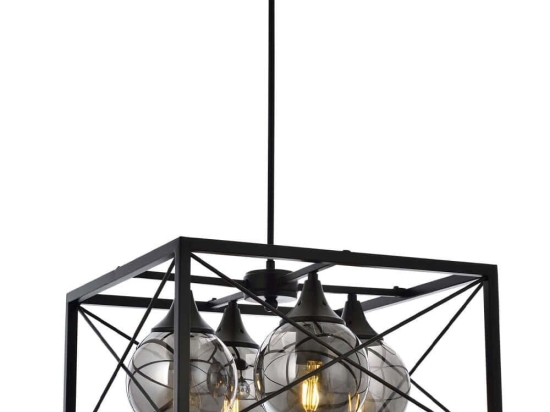 Φωτιστικό Οροφής 683AVN1413 45x45x80cm 4xE27 40W Black Opviq