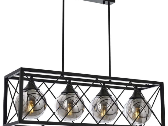 Φωτιστικό Οροφής - Ράγα 683AVN1414 80x25x80cm 4xE27 40W Black Opviq