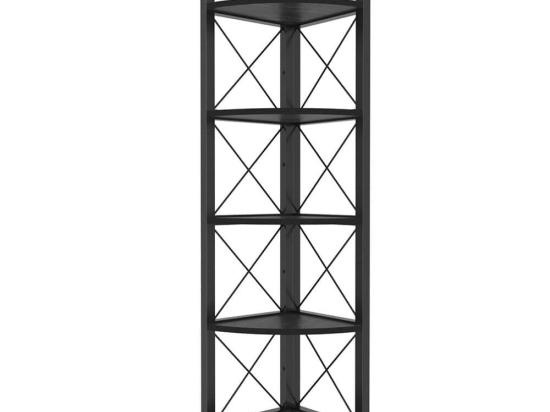 Ραφιέρα Δαπέδου Γωνιακή Remo 322RTC1107 30,5x33x160cm Marble Effect Black