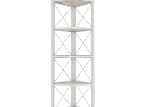 Ραφιέρα Δαπέδου Γωνιακή Remo 322RTC1109 30,5x33x160cm Marble Effect White