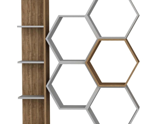 Βιβλιοθήκη Sueno 322RTC1112 140x29,6x177,4cm White-Walnut