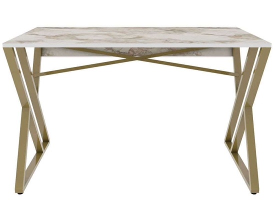 Γραφείο Gyza 322RTC1304 120x60x75cm Marble Effect White-Gold