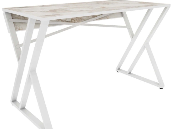 Γραφείο Gyza 322RTC1305 120x60x75cm Marble Effect White