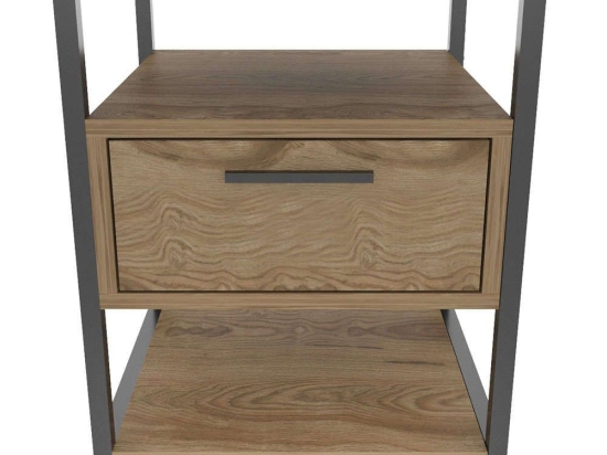 Κομοδίνο Alba 322RTC1604 45x45x61,8cm Oak-Black