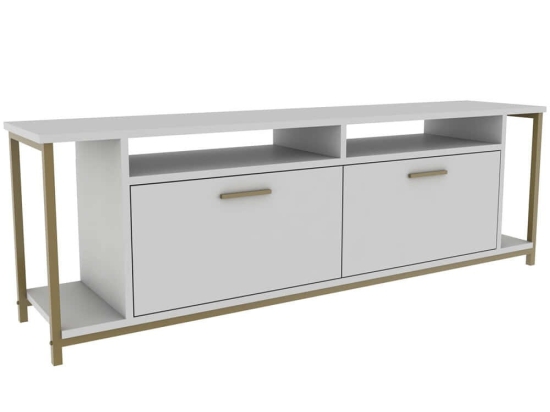 Έπιπλο Τηλεόρασης Omar 322RTC2162 160x35x50,8cm White-Gold