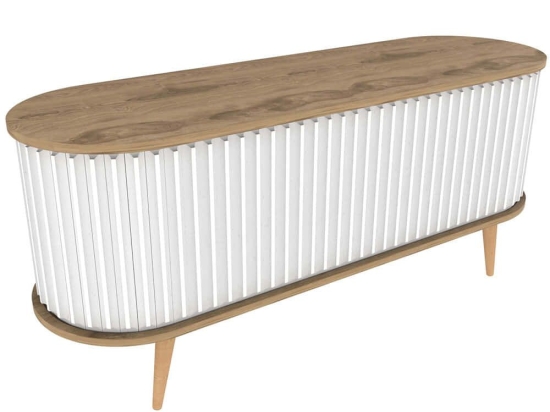 Έπιπλο Τηλεόρασης Stor 322RTC2183 140x43x64cm Oak-White