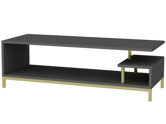 Έπιπλο Tηλεόρασης Reilly 322RTC2236 120x44,6x37,6cm Gold-Anthracite
