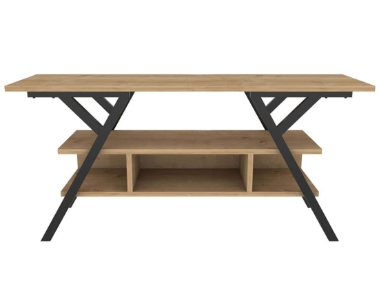 Έπιπλο Τηλεόρασης Minerva 322RTC2312 120x35x55cm Black-Oak