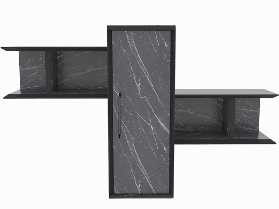 Ραφιέρα Τοίχου Olida 322RTC1705 118,6x35x51,8cm Marble Effect Black