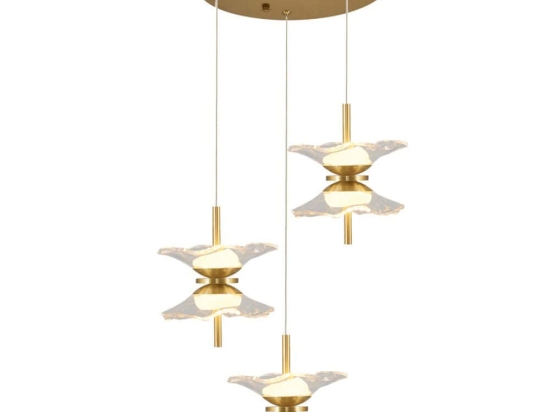 Φωτιστικό Οροφής 414LRC1358 Φ40x120cm 6xLed 3000lm 5W 3000K Gold Opviq