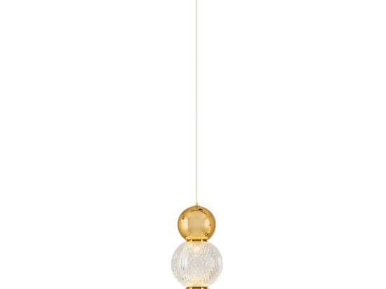 Φωτιστικό Οροφής 414LRC1407 Φ12x120cm Led 500lm 5W 3000K Gold-Clear Opviq