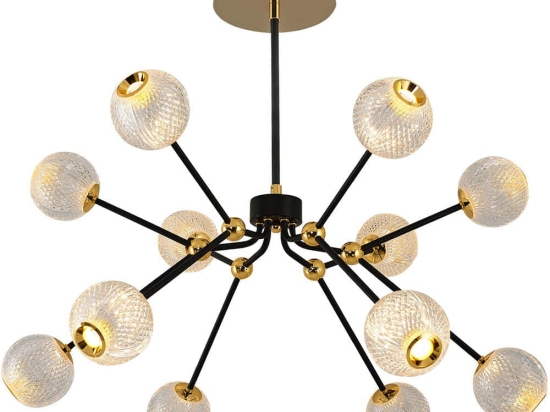 Φωτιστικό Οροφής 414LRC1415 Φ76x70cm 12xLed 6000lm 5W 3000K Black Opviq