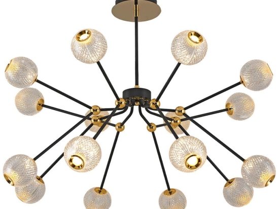 Φωτιστικό Οροφής 414LRC1416 Φ92x74cm 16xLed 8000lm 5W 3000K Black Opviq