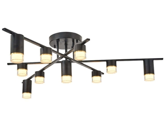 Φωτιστικό Οροφής - Πλαφονιέρα 414LRC1601 Φ130x30cm 10xLed 5000lm 5W 3000K Black Opviq