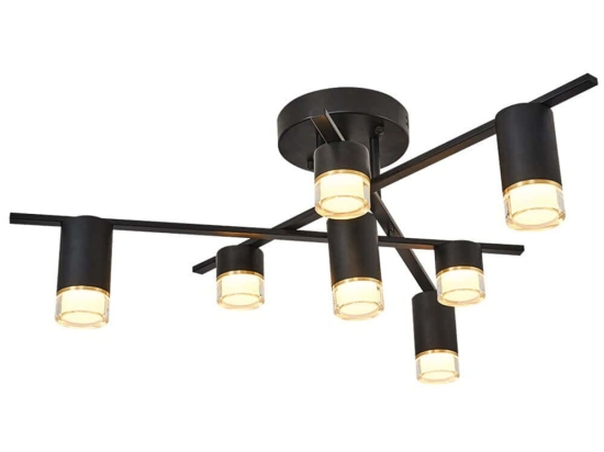 Φωτιστικό Οροφής - Πλαφονιέρα 414LRC1604 Φ80x30cm 7xLed 3500lm 5W 3000K Black Opviq