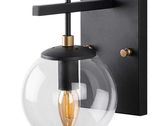 Φωτιστικό Τοίχου - Απλίκα Zahar 942FLG2215 15x20x15cm E14 40W Clear-Black Opviq