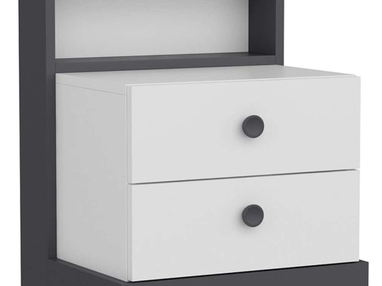 Κομοδίνο Life 382NRC1801 49x42x62cm White-Anthracite